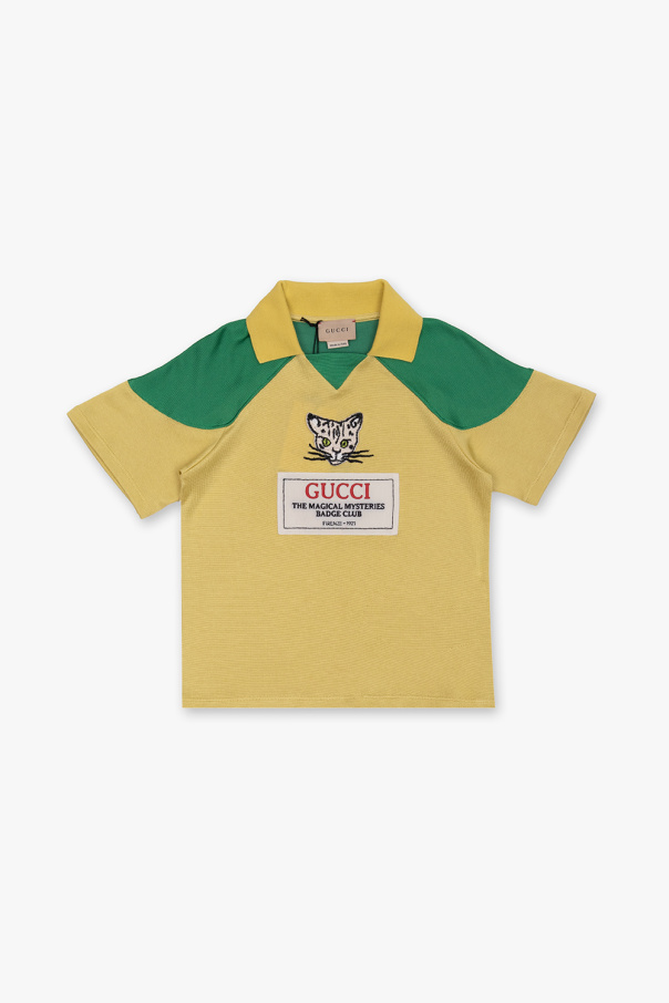 Gucci Kids Patched polo shirt