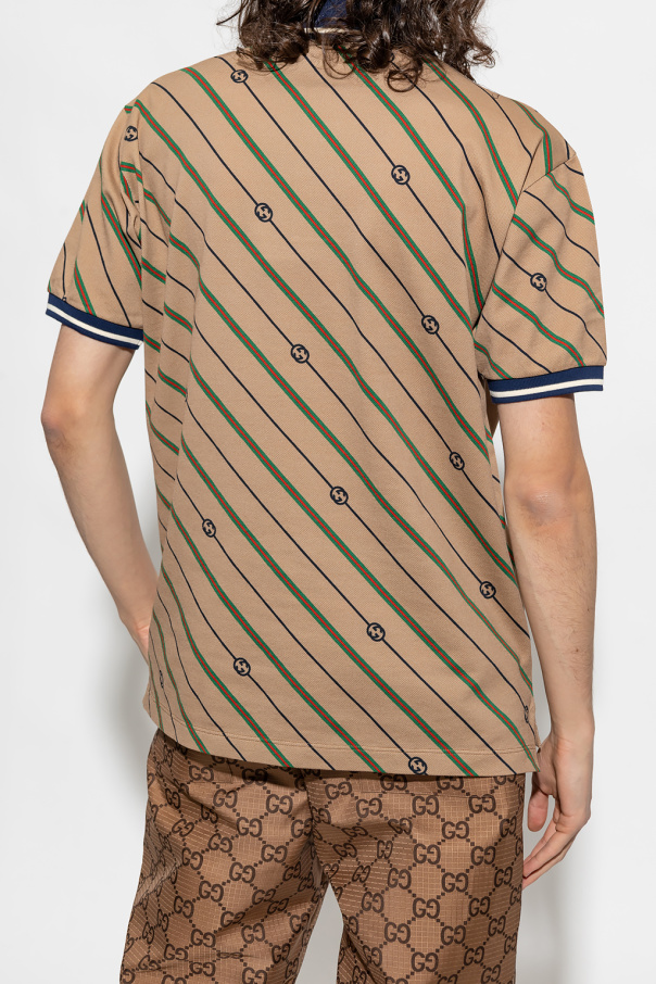 Gucci Grey Stripes Pattern Baseball Jersey Shirt