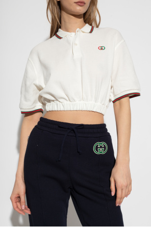 Gucci Cropped polo shirt with logo