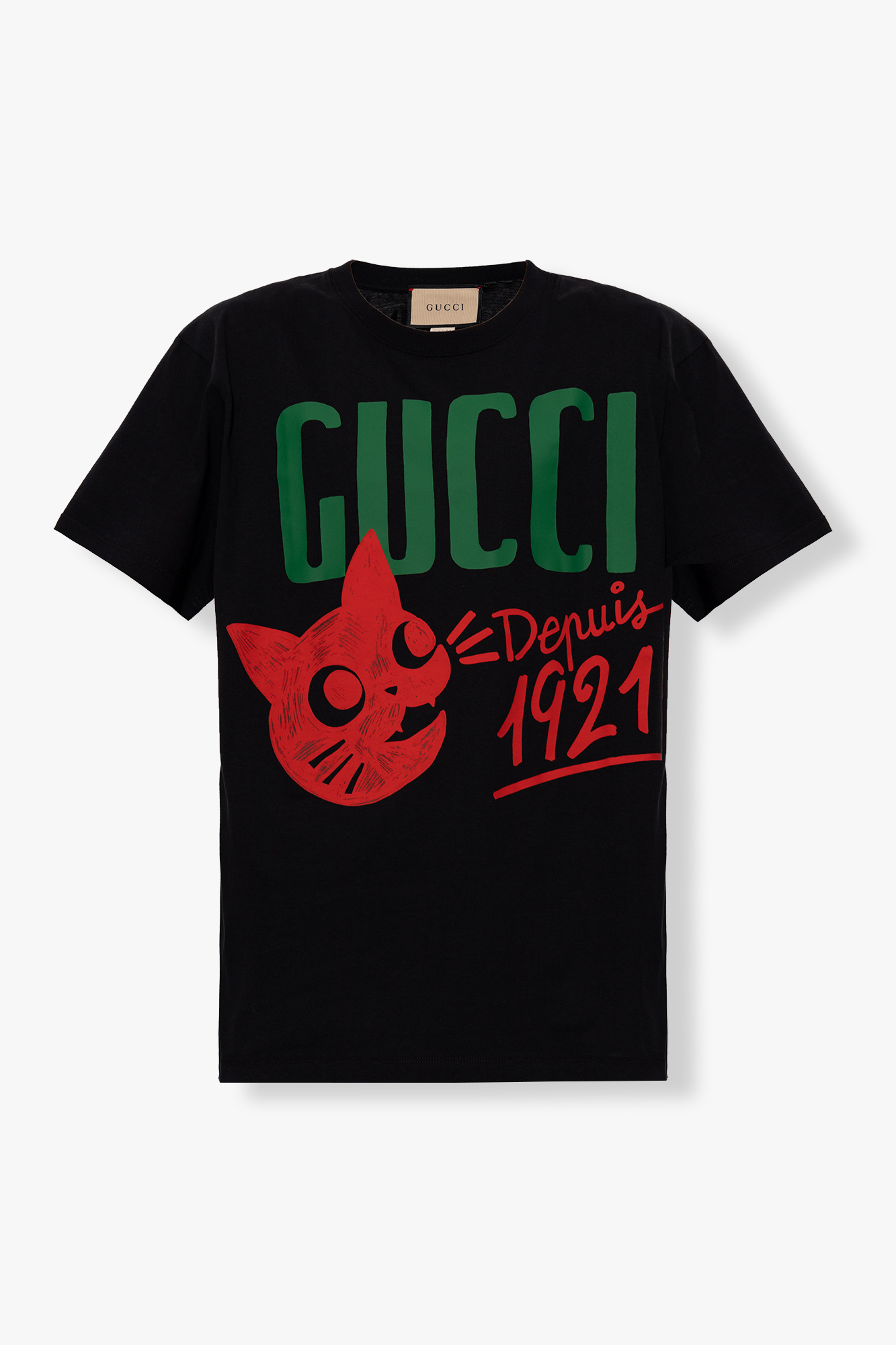 Gucci Cotton 'Depuis 1921' Cat T-Shirt - White - L