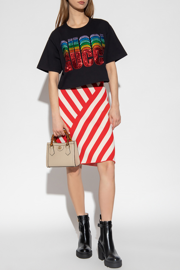 Gucci cuir Oversize top with logo
