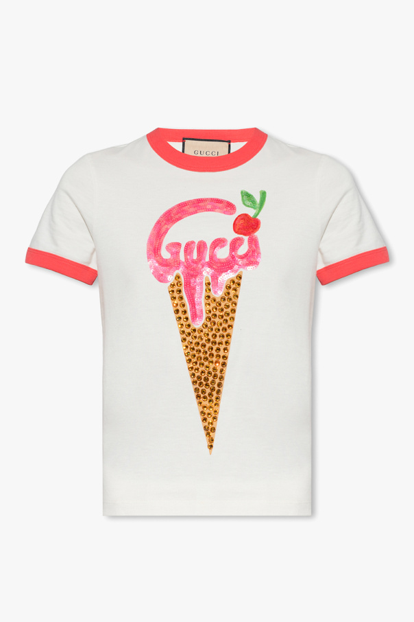 Gucci T-shirt z cekinową aplikacją