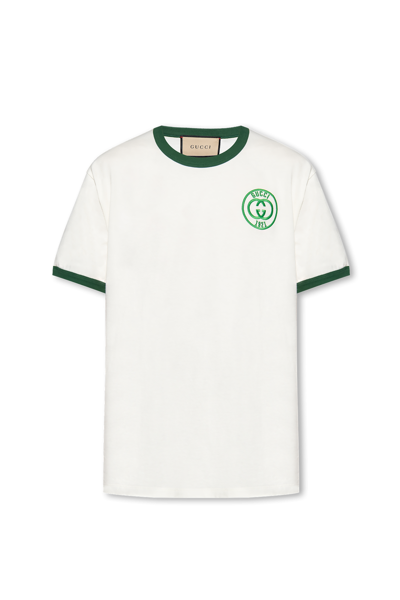Cream T-shirt with logo Gucci - Vitkac GB