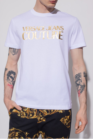 Versace Jeans Couture rhinestone-embellished cotton T-shirt Gelb