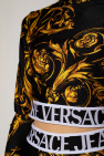Versace Jeans Couture BLACK Cropped top with standing collar