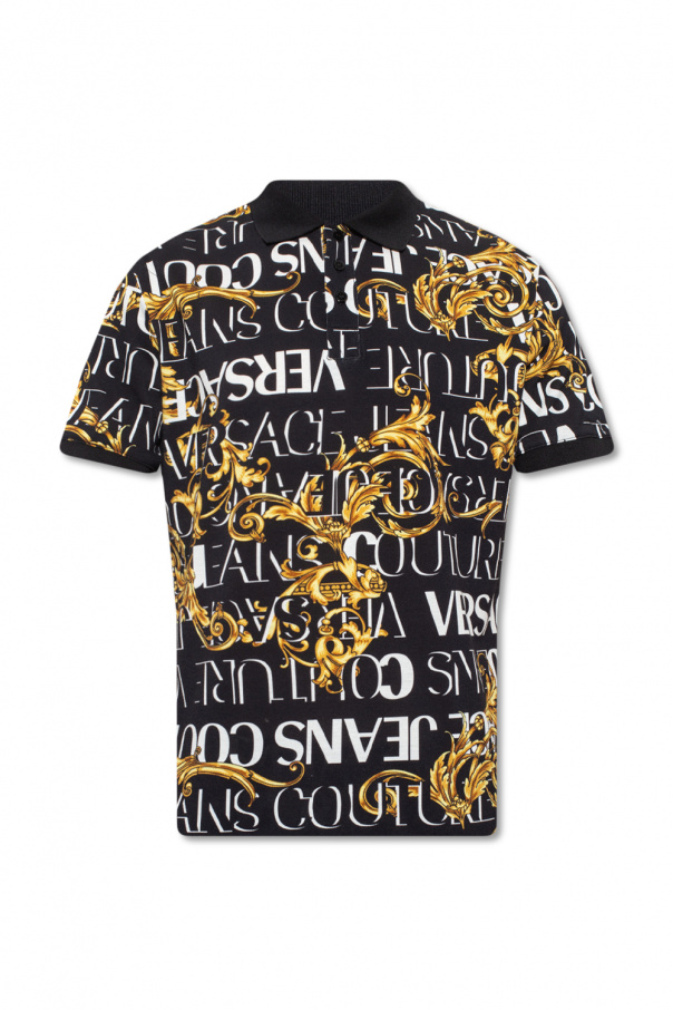 Versace Jeans Couture Logo Baroque Black Gold T-Shirt