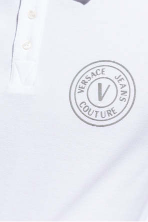 Versace mats Couture green short sleeve polo shirt