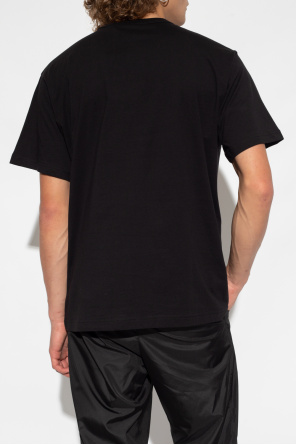 wrap effect V-neck hoodie Printed T-shirt