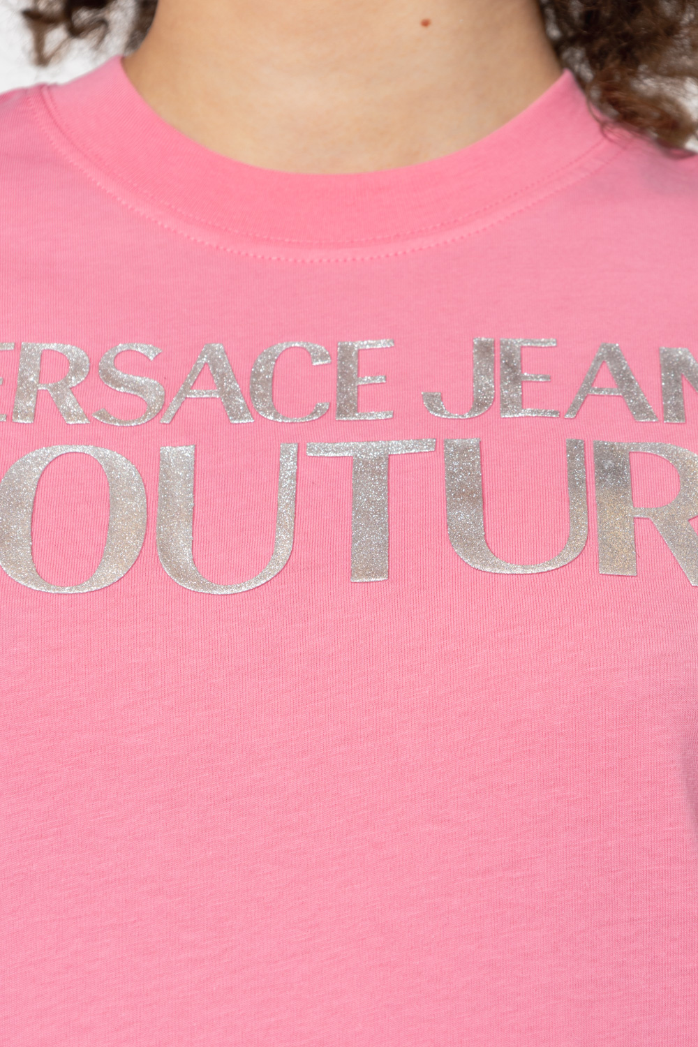 Versace Jeans Couture square emblem backprint t-shirt in black