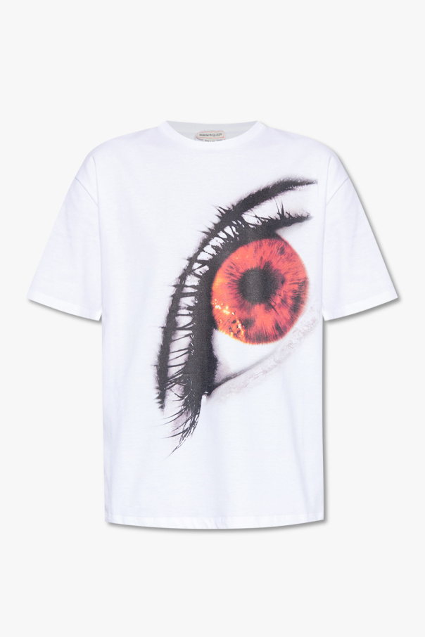 Alexander McQueen T-shirt z motywem oka