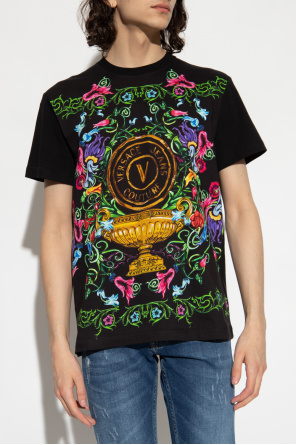 Versace Jeans Couture adidas Originals T-shirt in gray heather with contrast stitch