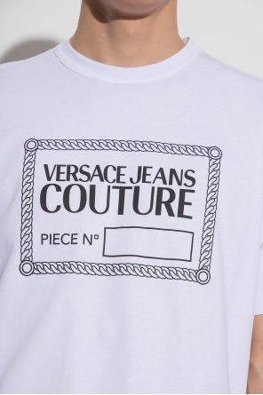 Versace Jeans Couture KI ROSE PINK rubber Paris logo print T-shirt from Balmain