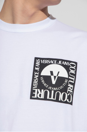 Versace Jeans Couture New Balance Fotboll Grå t-shirt med logga