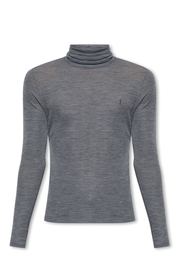 Saint Laurent Wool turtleneck sweater with logo