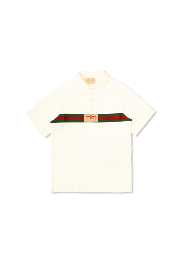 Gucci Kids Polo with distinctive Web stripe