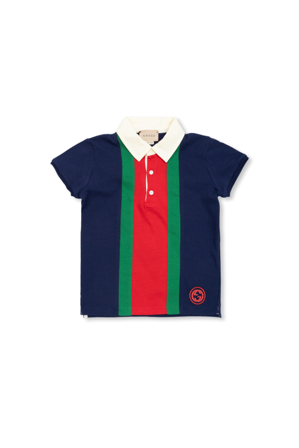 Web stripe polo shirt od Gucci Kids