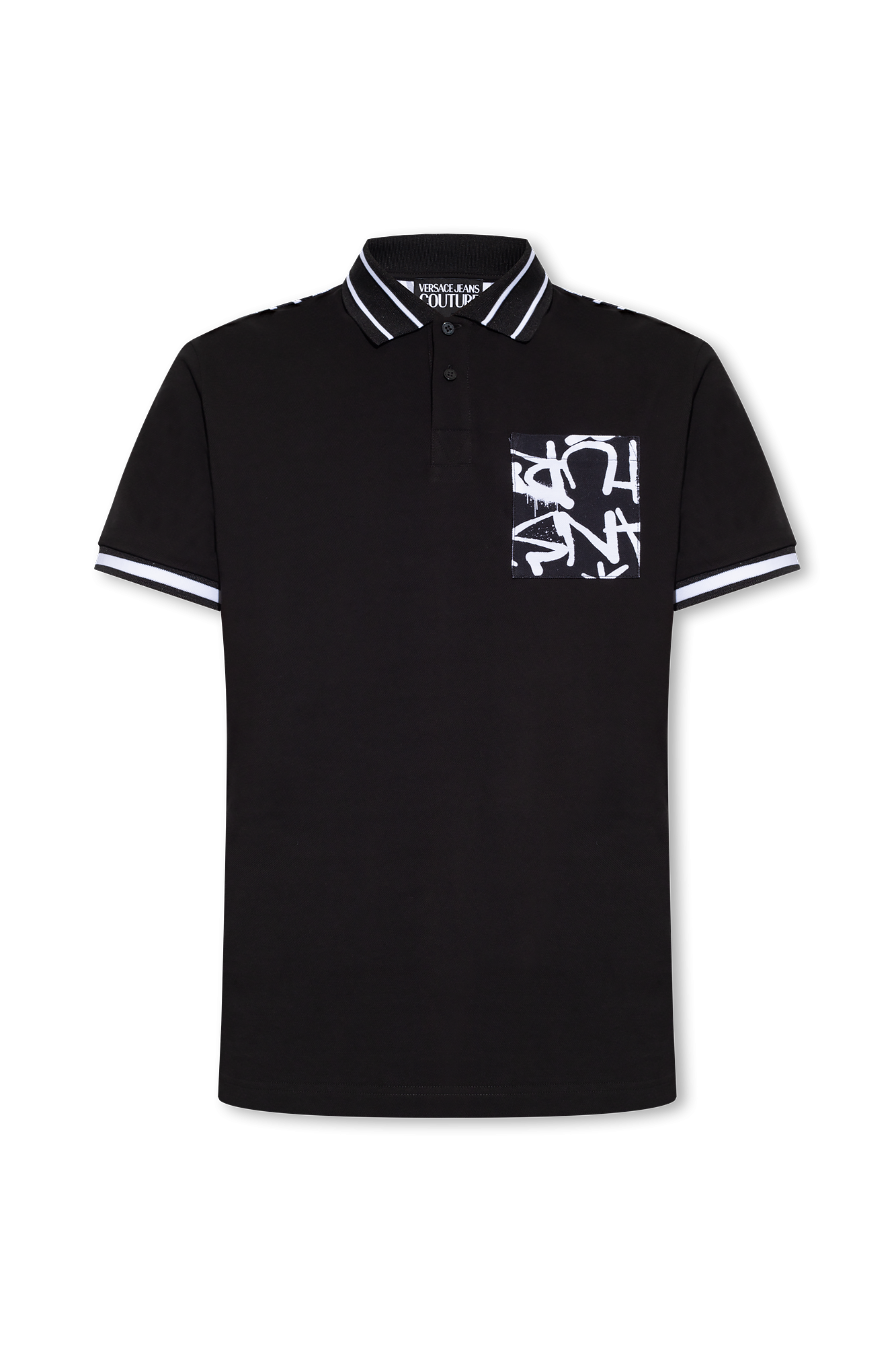 Black Printed polo shirt Versace Jeans Couture - Vitkac GB