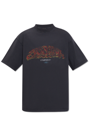 CLOT T-Shirt mit Flammen-Print Schwarz