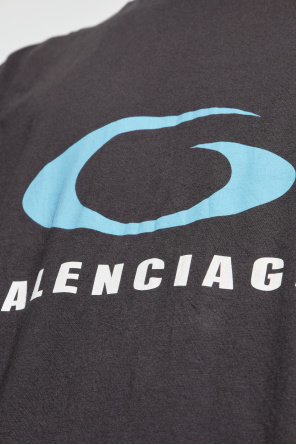 Balenciaga Wrangler Råhvid afslappet t-shirt med logo på brystet