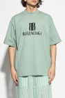 Balenciaga GREEN T-shirt with printed logo