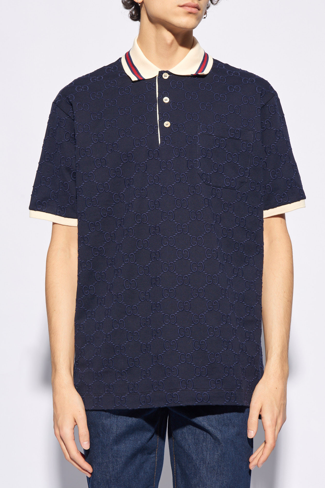 Gucci Monogram-embroidered polo shirt
