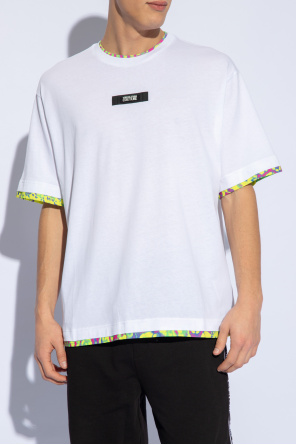 Versace Jeans Couture T-shirt z naszywką z logo
