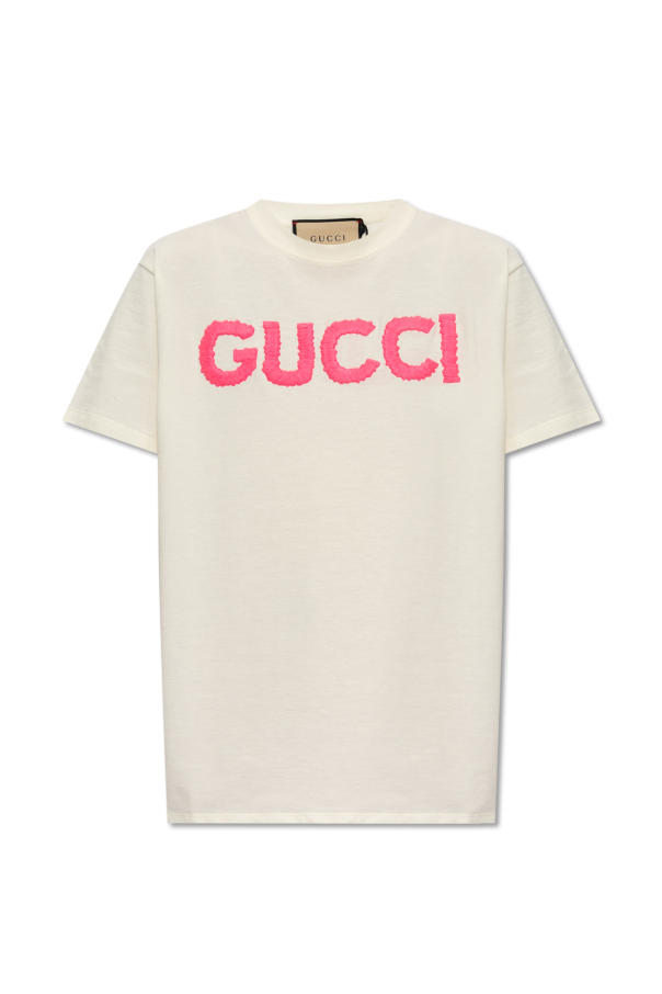 Gucci T-shirt z wyszytym logo