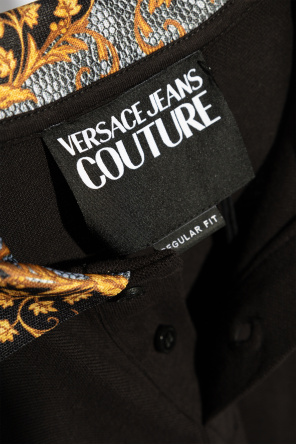 Versace Jeans Couture Polo z nadrukiem `Barocco` na kołnierzu