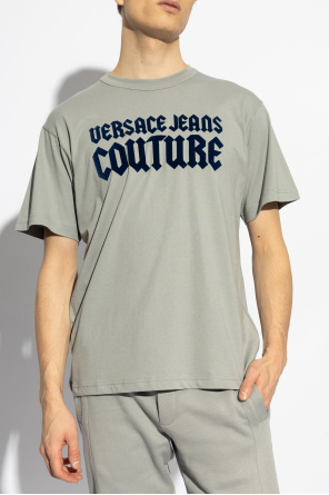 Versace Jeans Couture T-shirt z aksamitnym logo