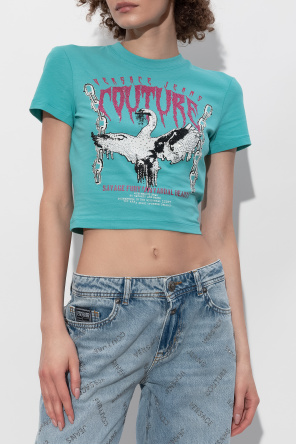 Versace Jeans Couture T-shirt with print and shimmering applications