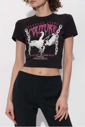 Versace Jeans Couture T-shirt with print and shimmering applications