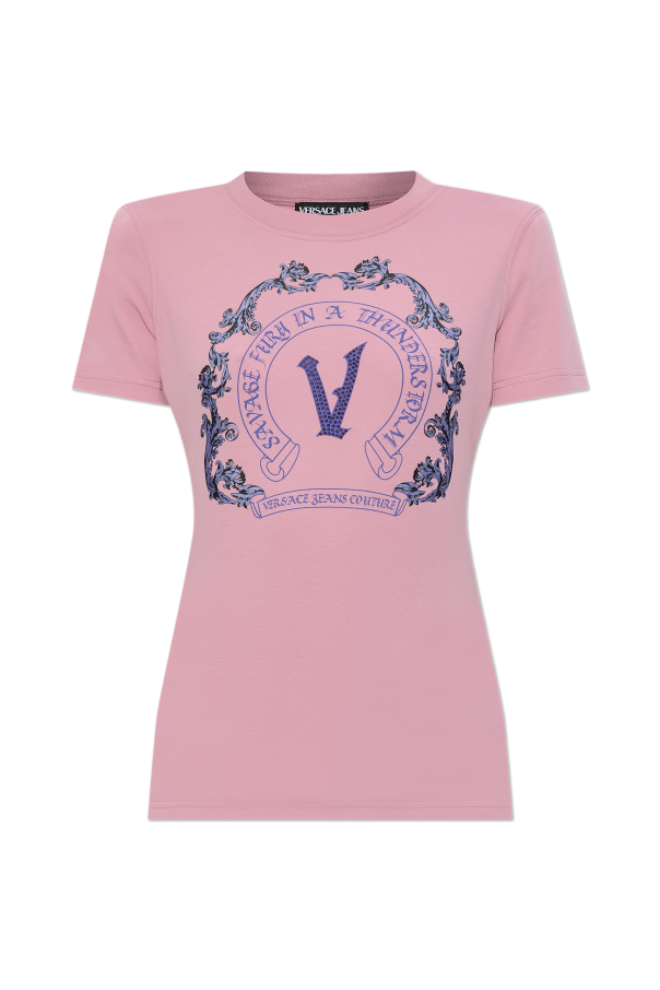 Versace Jeans Couture T-shirt with print and shimmering appliqués