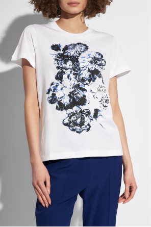 Alexander McQueen T-shirt z motywem kwiatowym