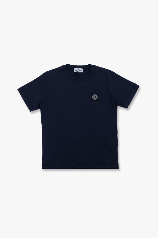 Stone Island Kids T-shirt Button-Front with logo
