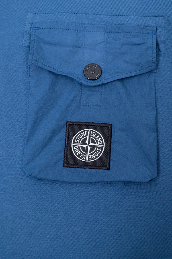 Stone Island Kids Lightweight jacket with removable hood and band on the sleeves