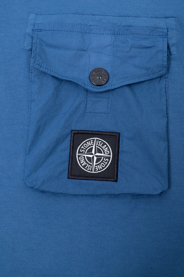 Stone Island Kids Blue Short Sleeve Shirts