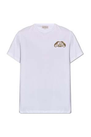 T-shirt z aplikacją w kształcie logo od Alexander McQueen