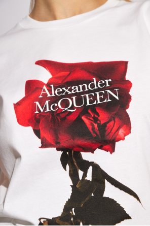Alexander McQueen T-shirt z nadrukiem ‘Shadow Rose’