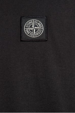 Stone Island T-shirt floral-appliqu with long sleeves