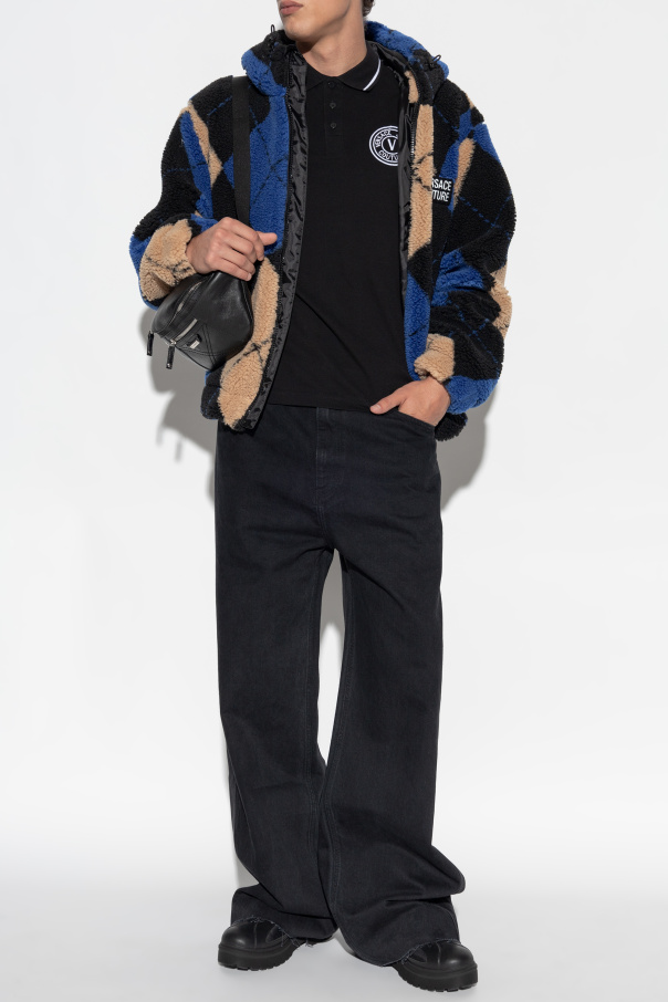 Versace Jeans Couture Polohemd mit aufgesticktem Logo