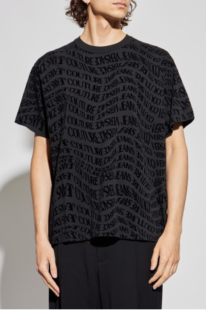 Versace Jeans Couture Monogram T-shirt with velvet finish