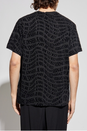 Versace Jeans Couture Monogram T-shirt with velvet finish