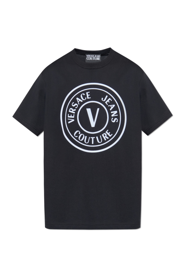 T-shirt with a velvet finish print od Versace Jeans Couture