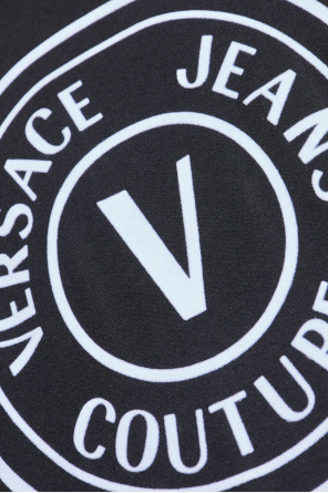 Versace Jeans Couture T-shirt z nadrukiem o aksamitnym wykończeniu