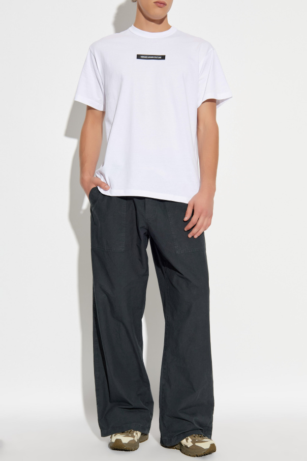 Versace Jeans Couture T-shirt z naszywką z logo