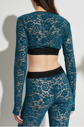 Versace Jeans Couture Lace top with long sleeves