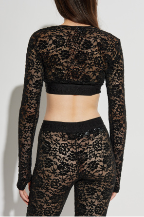 Versace Jeans Couture Lace top with long sleeves