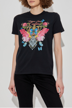 Versace Jeans Couture T-shirt with print and shimmering appliqués