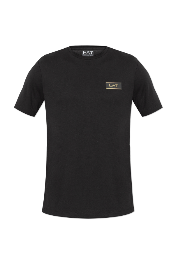 T-shirt with logo patch od EA7 Emporio Armani