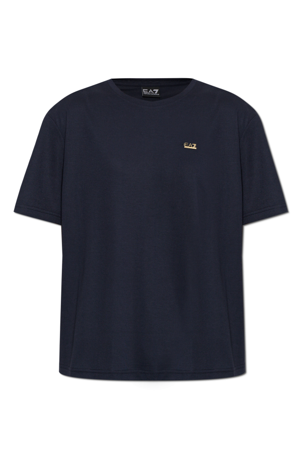 T-shirt with an appliqué in the shape of a logo od EA7 Emporio Armani